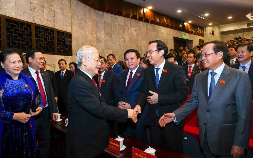 越共中央总书记、国家主席阮富仲出席越共河内市第十七次代表大会开幕式