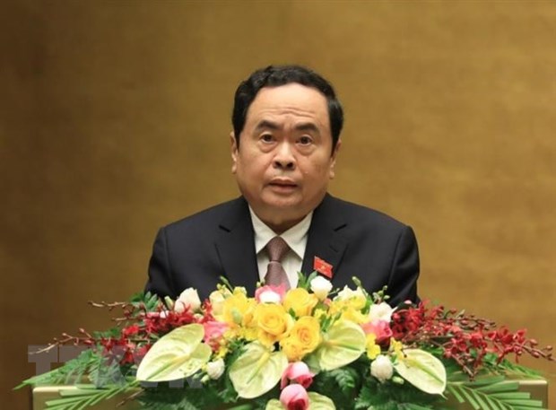 越南祖国阵线中央委员会主席陈青敏在会上致辞（图源：越通社）