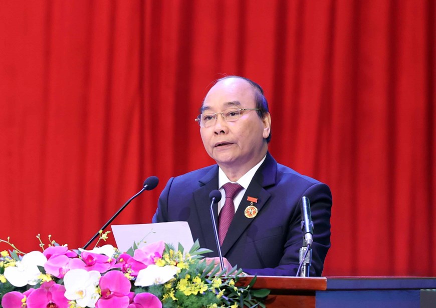 政府总理、中央竞赛奖励理事会主席阮春福在开幕仪式上发表讲话