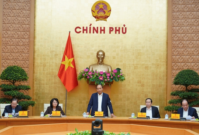 阮春福总理在会上致辞（图：CPV）