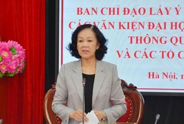 越共中央民运部部长张氏梅在会上致辞（图：越通社）