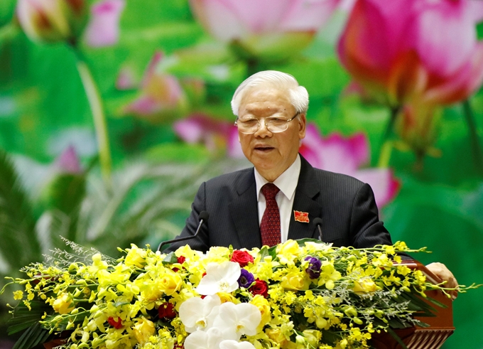 越共中央总书记、国家主席、中央军委书记阮富仲发表指导性讲话（图：CPV）