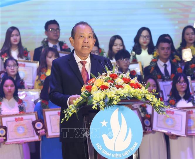 越南政府常务副总理张和平在会上发表讲话（图源：越通社）