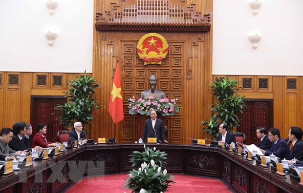 阮春福总理在会上发表讲话（图源：越通社）