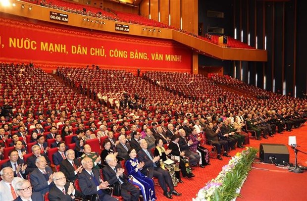出席越南共产党第十三次全国代表大会的代表（图源：越通社）