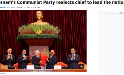 越共十三大选举产生新一届领导班子 国际媒体争相报道
