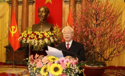 越共中央总书记、国家主席阮富仲主持2021年迎春见面会