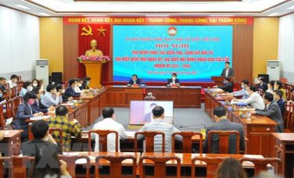 越南国会和人民议会代表选举检查监督工作在线集训会议在河内举行