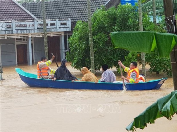 广治省多地遭受洪涝灾害的严重影响（图源：越通社）