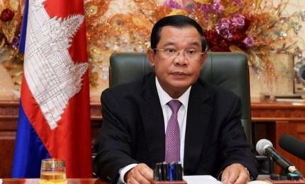 越共中央总书记、国家主席阮富仲与柬埔寨人民党主席、柬埔寨首相洪森通话