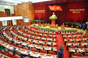 越共十三届中央委员会第二次全体会议圆满闭幕