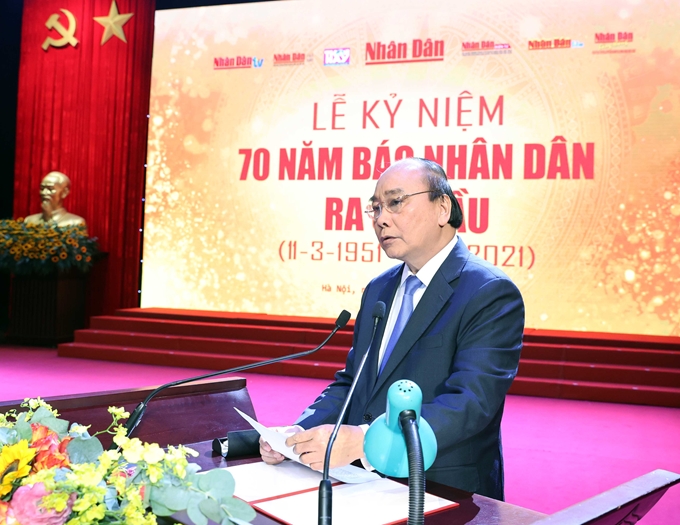 政府总理阮春福在纪念会上致辞