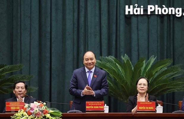 阮春福总理在会上致辞（图源：越通社）