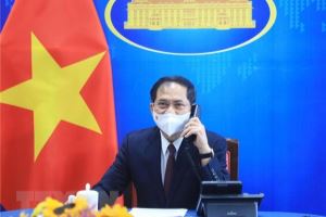 越南外交部长裴青山与美国国务卿安东尼·布林肯通电话